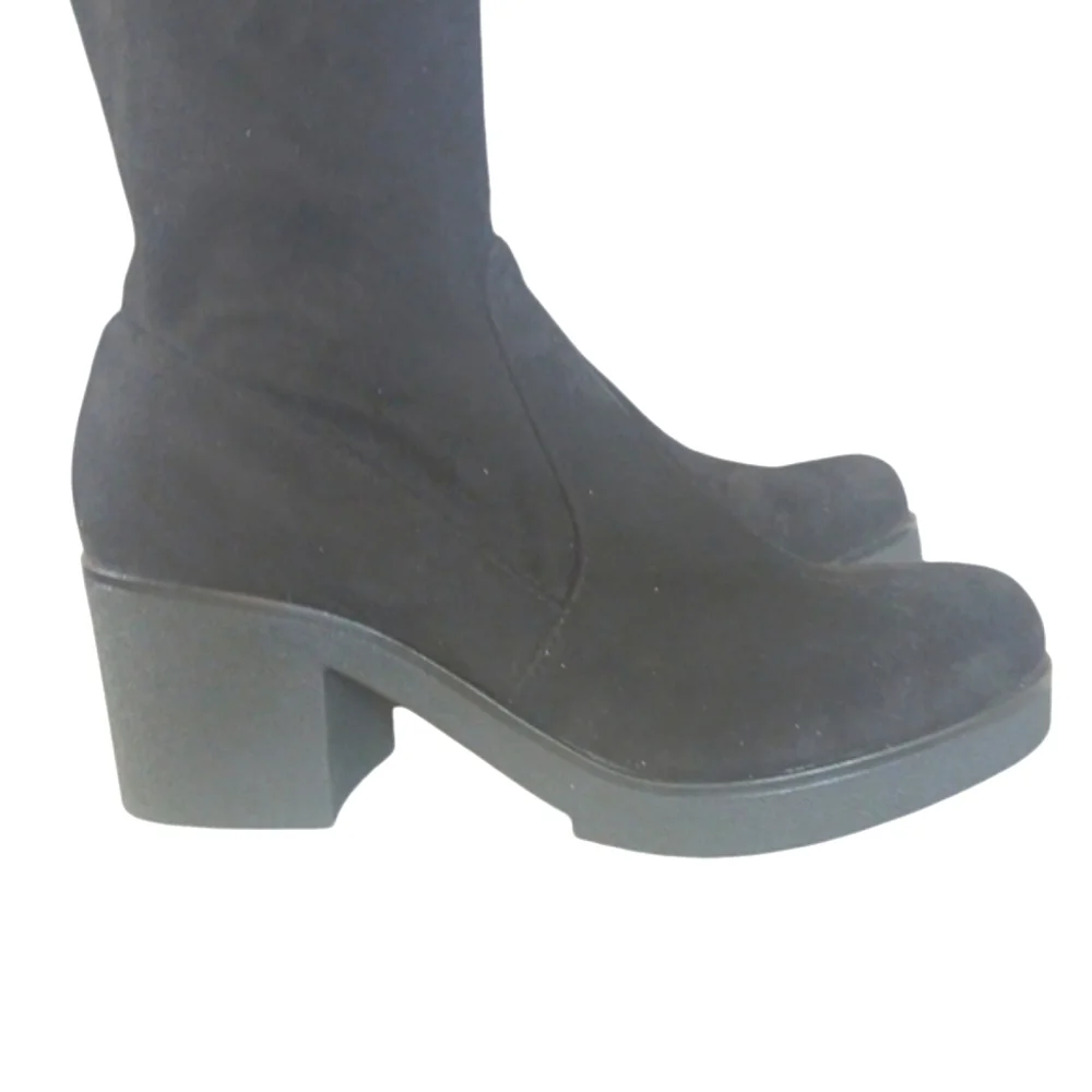 NWT Indigo Rd. Black Over the Knee Boots Wonen's Tall Block Heel Suede Boots 8.5